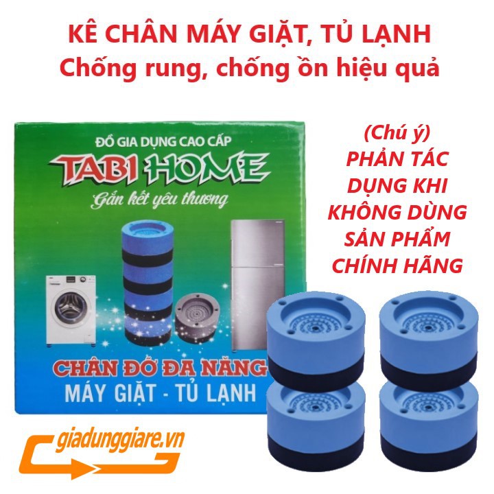 (Chính hãng) Bộ 04 chân kê máy giặt TABI HOME chống rung, chống ồn, chống xe dịch giúp tăng tuổi thọ máy giặt hiệu quả