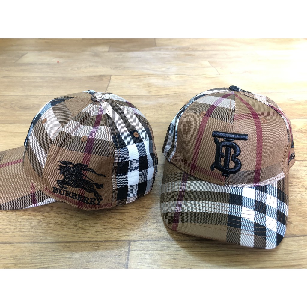 Mũ lưỡi trai kẻ caro thêu logo nam nữ freesize