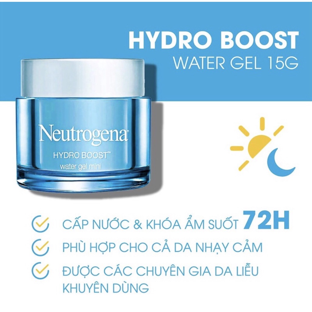 Kem Dưỡng Ẩm Cấp Nước Neutrogena Hydro Boost Water Gel Full Size 50g- Mini 15g
