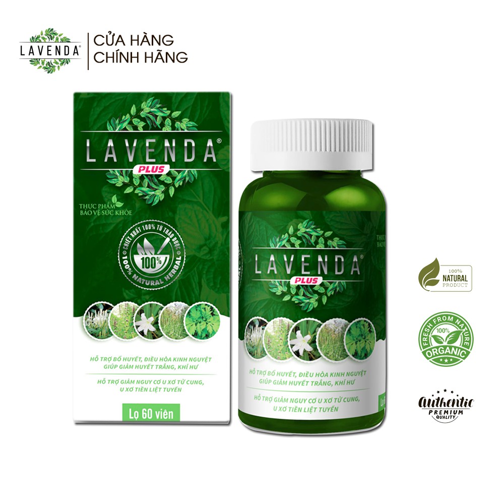 LAVENDA PLUS - Thực phẩm bảo vệ sức khỏe hỗ trợ điều hòa kinh nguyệt, cân bằng nội tiết tố, giảm huyết trắng, khí hư 50g