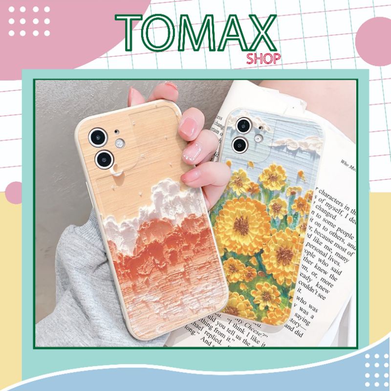 Ốp lưng iphone Oil Picture bóng cạnh vuông 7/7plus/8/8plus/x/xr/xs/11/12/pro/max/plus/promax [Tomax Shop]