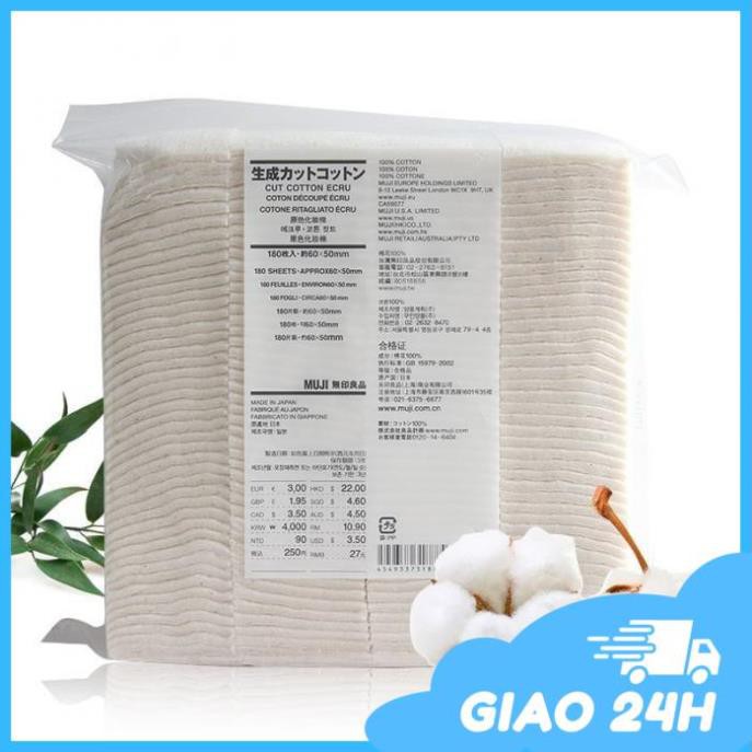 [Hàng Nhật Auth] Bông Tẩy Trang MUJI Cotton Pad Nội Địa Nhật 165 Miếng, 189 Miếng