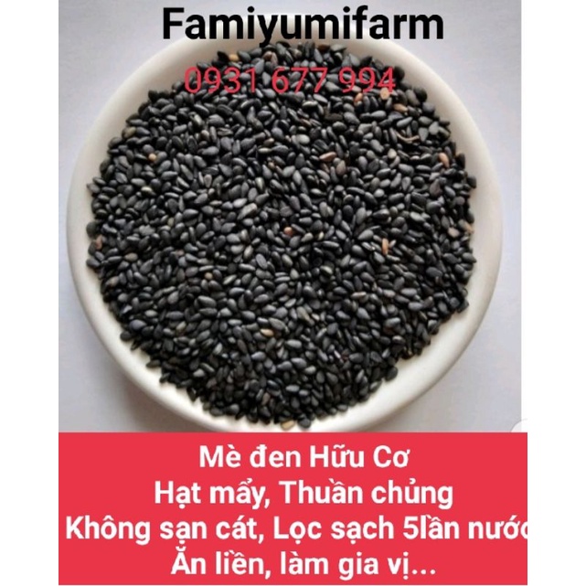 500g Hạt Vừng đen/ Hạt mè đen Sạch rang củi thơm ngon