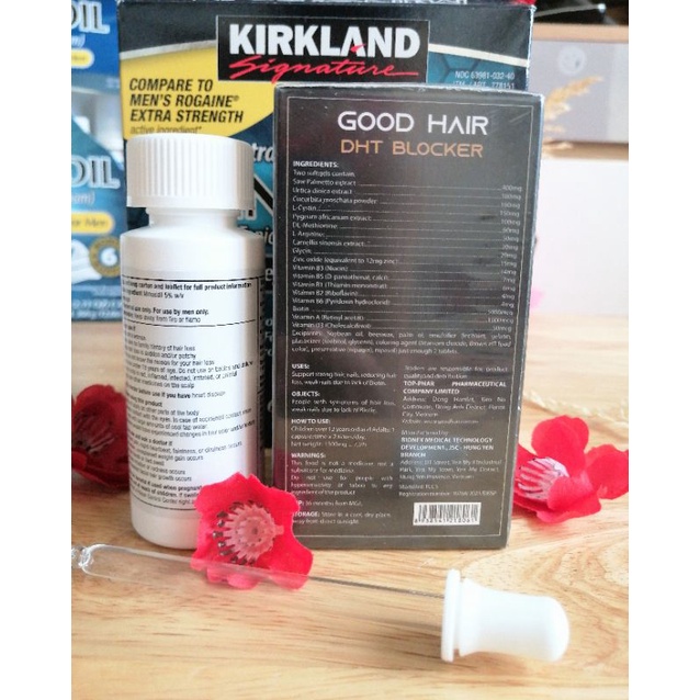 Combo Hỗ Trợ Mọc Tóc Hói Nhanh Minoxidil 5% MỸ + DHT Blocker Good Hair