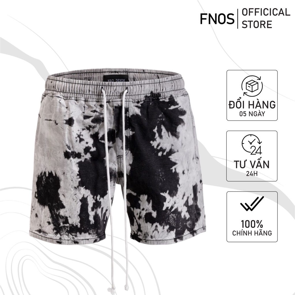 Quần short basic nam streetwear cao cấp FNOS SJ8 form ngắn trên gối, ống rộng jean thun co giãn