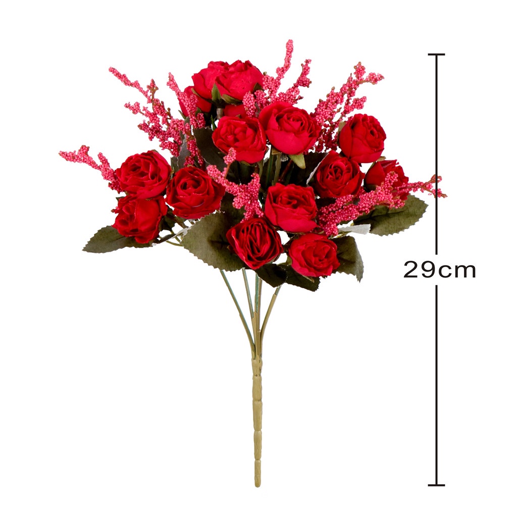 1 Bó 15 Hoa Hồng Giả hoa giả decor Bằng Nhựa Để Trang Trí Nhà Cửa / Tiệc Cưới/hoa giả trang trí