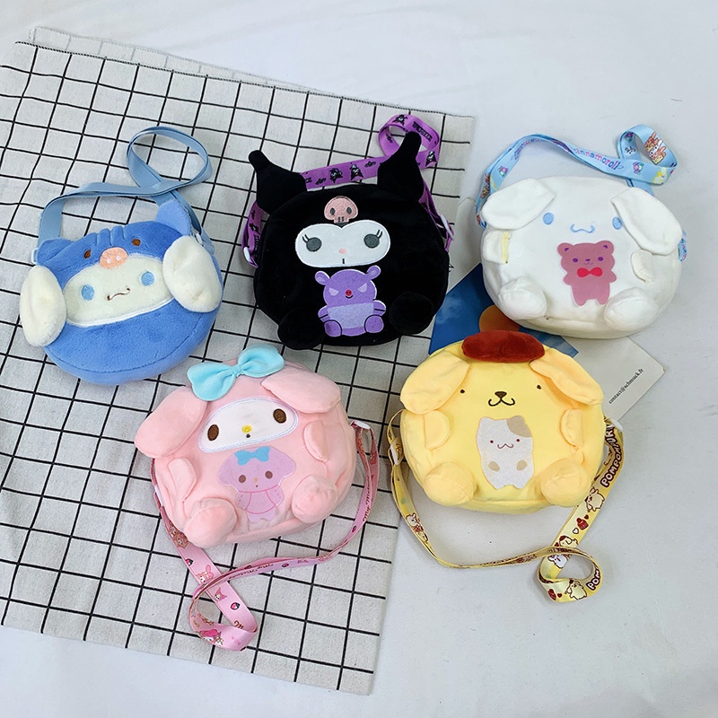 SANRIO Túi Đeo Chéo Hình Mèo Kitty Kuromi Hello Kitty 20cm Dễ Thương Cho Bé