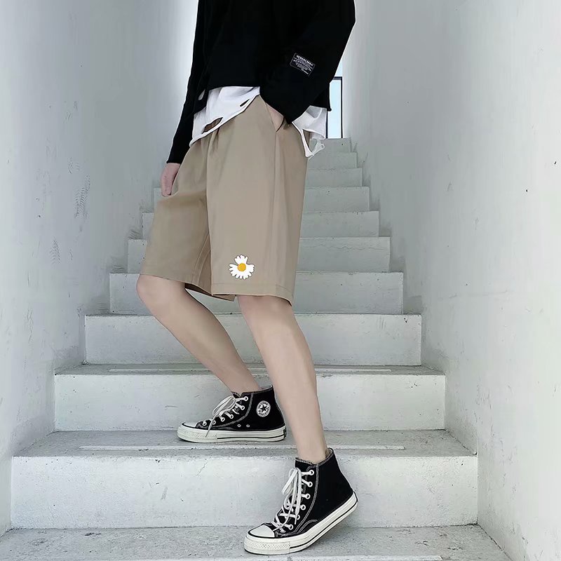 Quần Short Đi Biển Ống Suông Rộng In Hình Hoa Cúc Cá Tính Cho Nam
