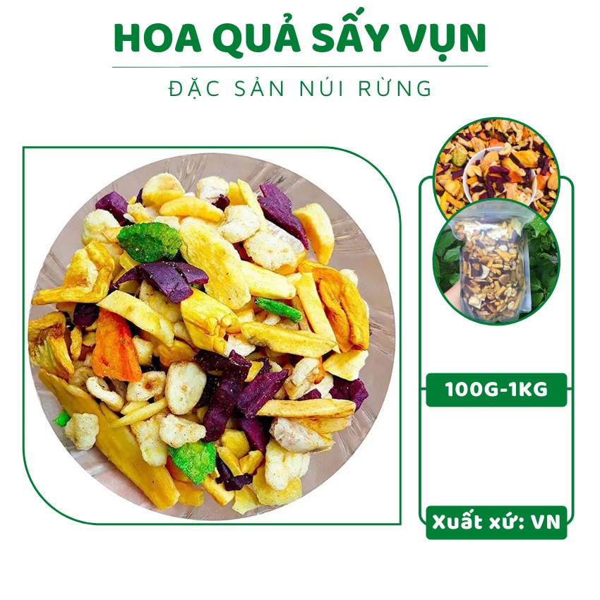 Hoa quả sấy vụn ⚡ GIÁ TỐT NHẤT ⚡ trái cây sấy thập cẩm phù hợp với các tín đồ mê ăn vặt- 1kg