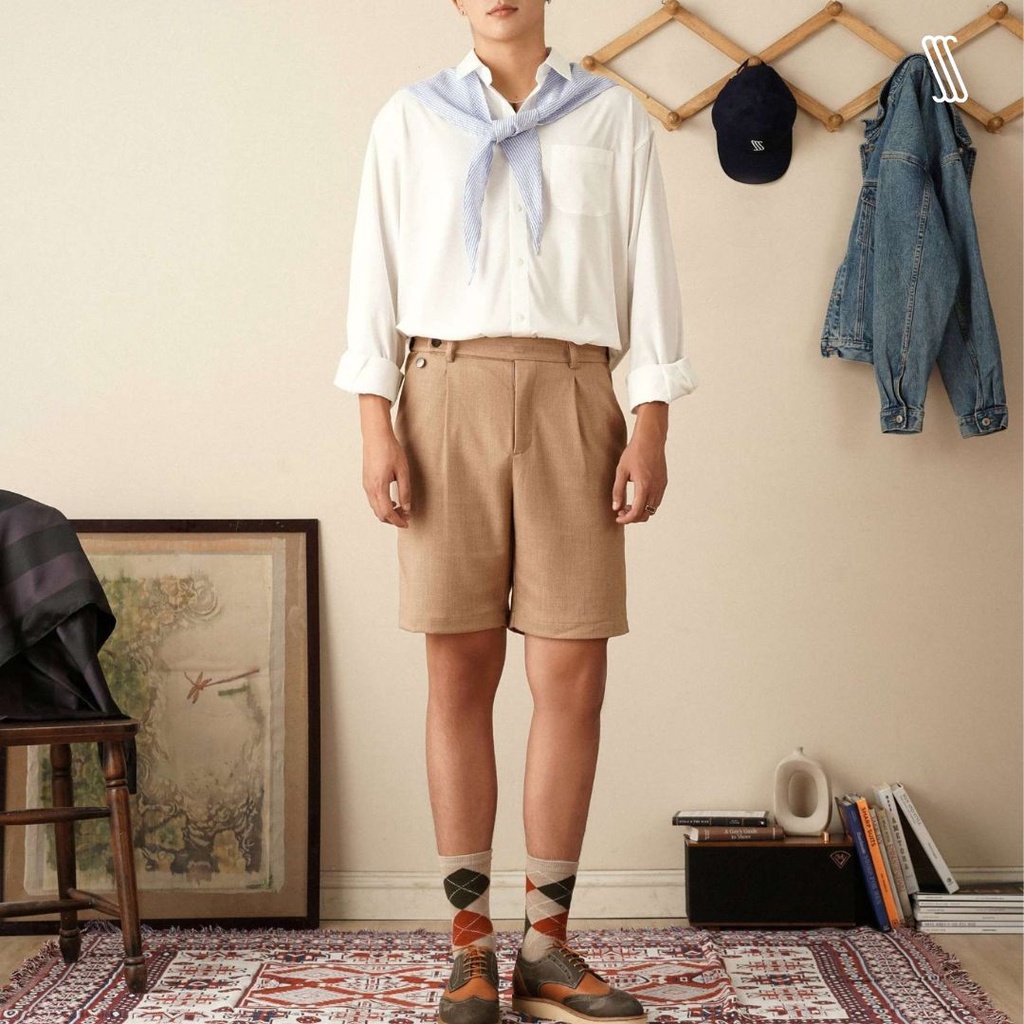 Áo sơ mi nam cổ đức SSSTUTTER form refined fit sơ vin linh hoạt có kèm khăn choàng phong cách hàn quốc VENICE SHIRT