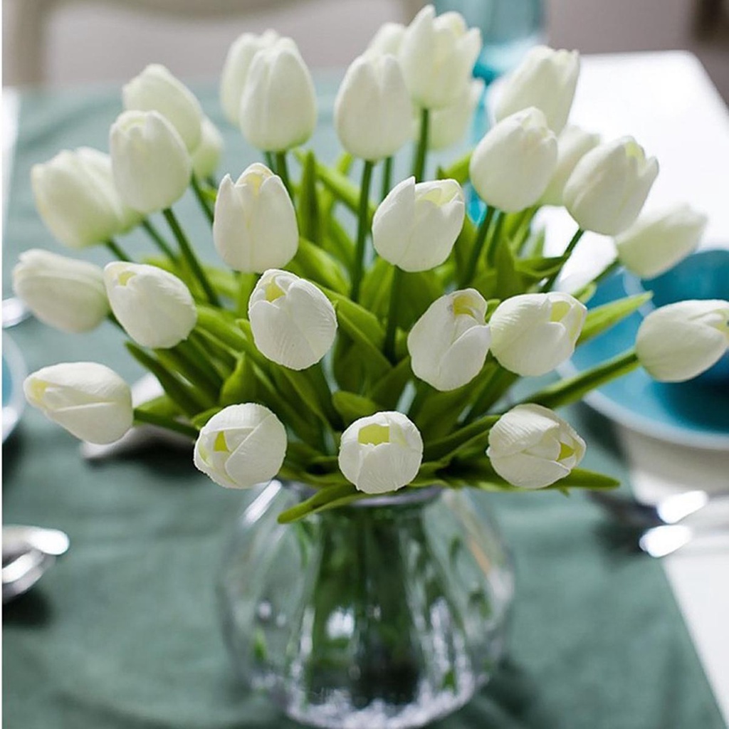 Set 5 cành hoa tulip nhân tạo nhiều màu trang trí nhà cửa