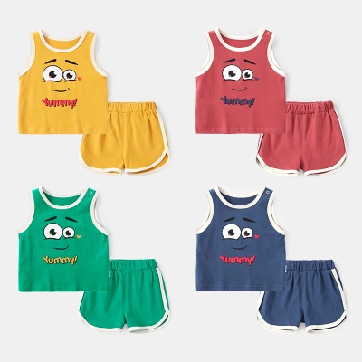 Bộ Ba Lỗ Chất Thun Lạnh Biểu Tượng Cảm Xúc Yummy Cho Bé (6-18kg) (SP001147 )