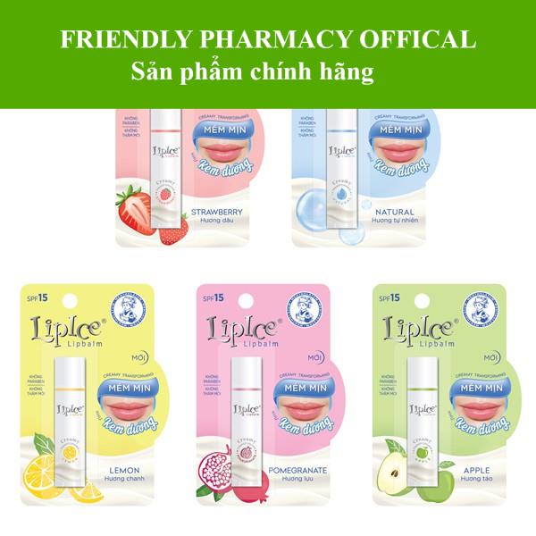 Son dưỡng không màu  Lipice Mentholatum 4.3g - 5 mùi hương giúp môi căng mọng mềm mịn hết khô nẻ