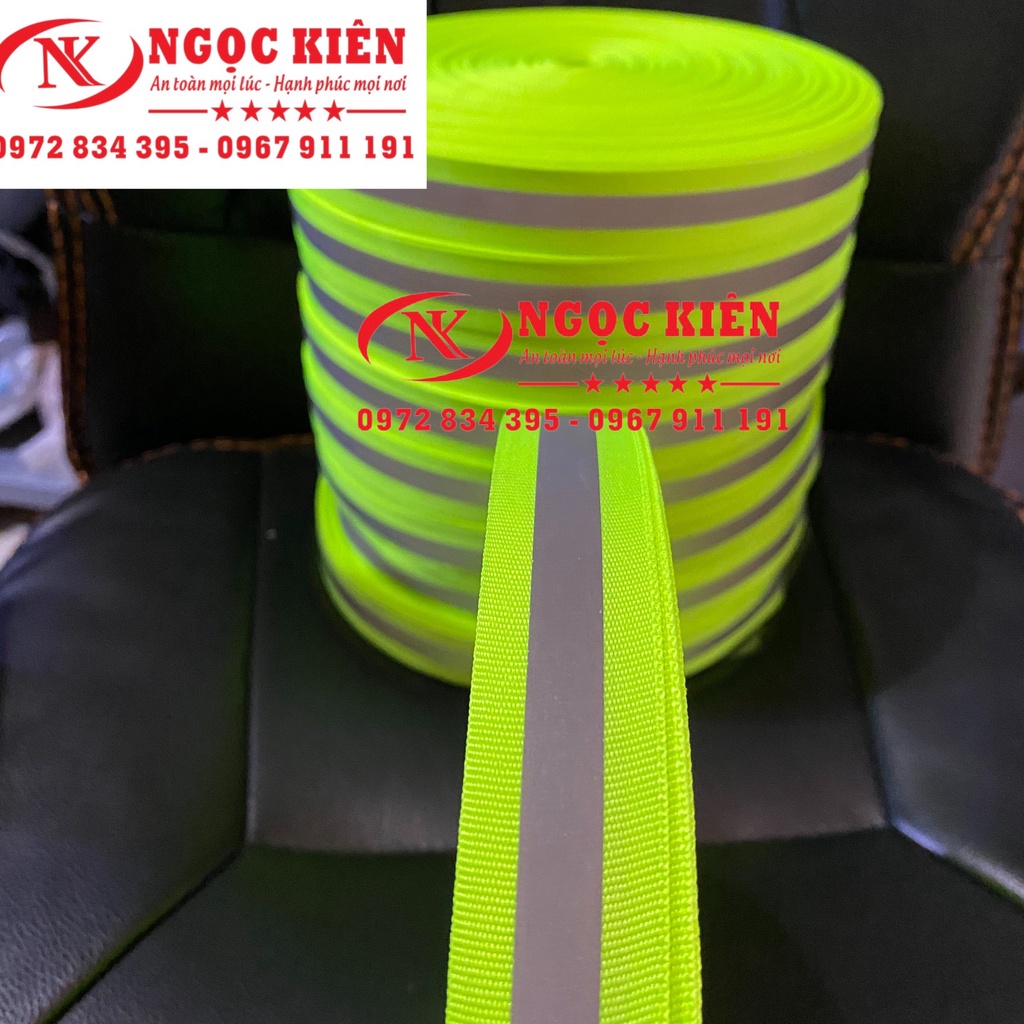 Cuộn dây phản quang  vải sọc xám bản 2,5cm x 100m
