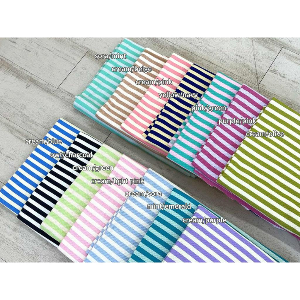 Cuộn Vải cotton 50s Hàn Quốc Theink0250 Họa Tiết Kẻ Sọc