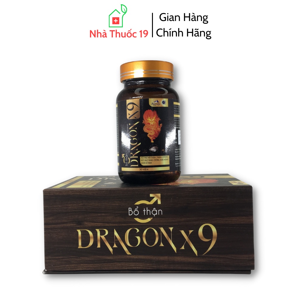 Tăng Cường Sinh Lý Nam Dragon X9 - Bổ Thận Tráng Dương, Tăng Khả Năng Sinh Lý Nam, Giảm Tiểu Đêm Tiểu Rắt (Hộp 30 Viên)