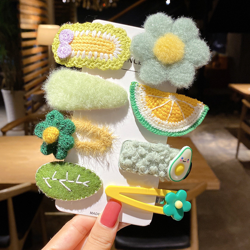 Bộ kẹp tóc vải lông xù dễ thương với nhiều loại tùy chọn