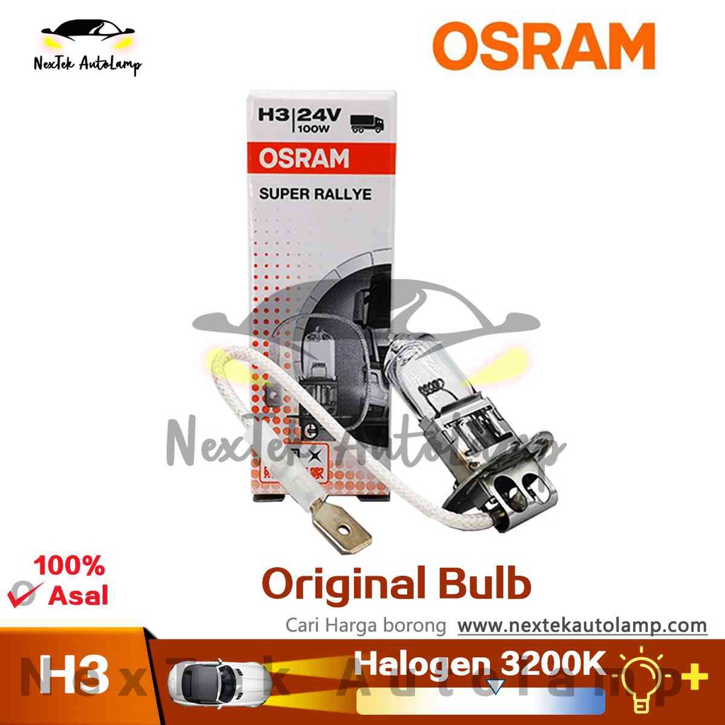 OSRAM H3 24V 100W 62243 PK22s Đèn halogen xe tải tiêu chuẩn Offroad Off Off Off Đèn pha UV Super Rallye (1 Bóng đèn)