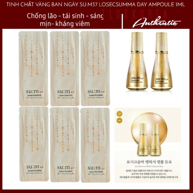 [Date 2024] Sample Tinh chất vàng ban ngày SuM Losec Elixir Day Ampoule 1ml