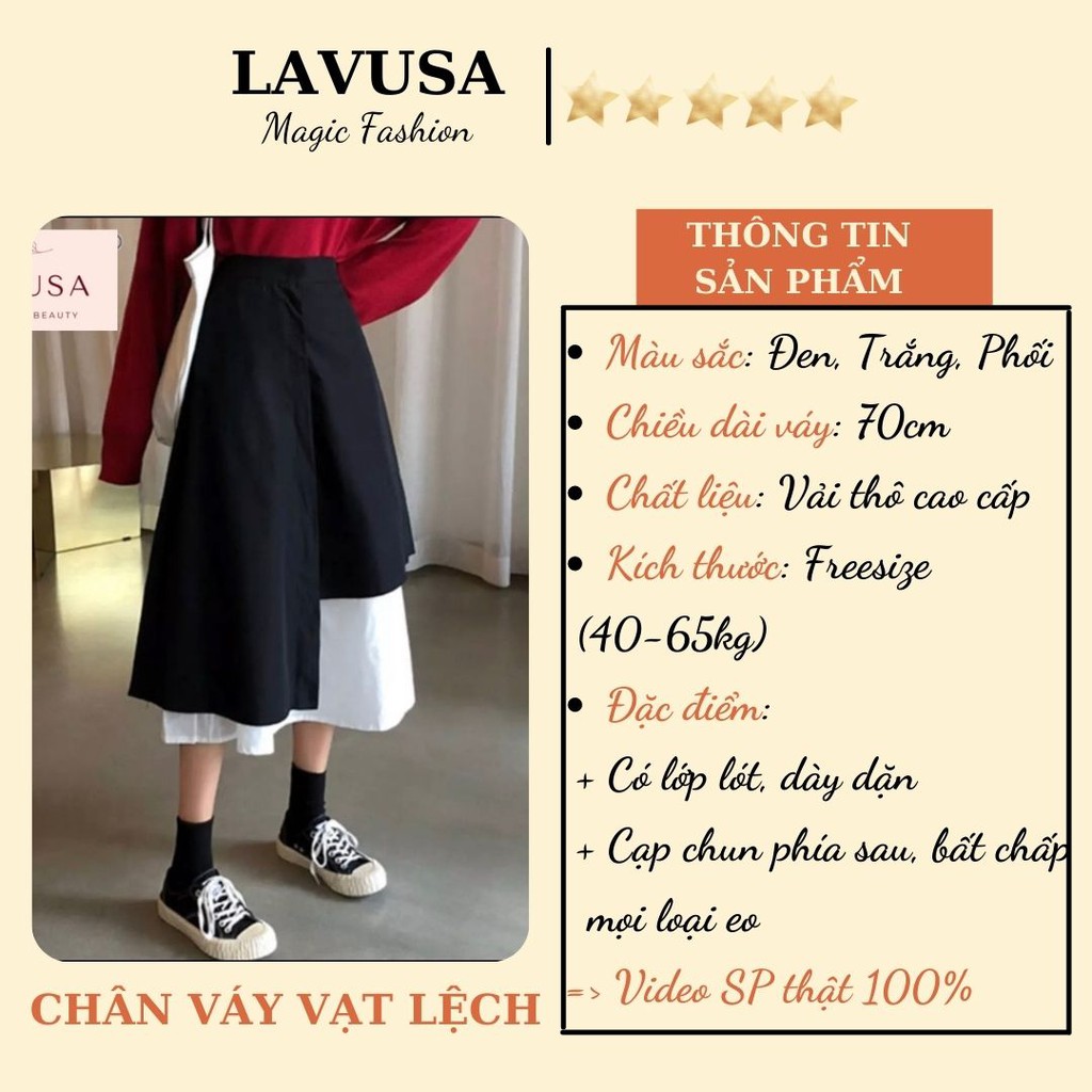 Chân Váy Dài Phối Hai Màu Đen Trắng Phong Cách Ulzzang Mẫu Mới LAVUSA | WebRaoVat - webraovat.net.vn