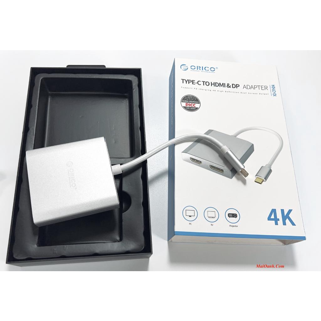 Adapter Chuyển Đổi Type-C Sang HDMI và Displayport (DP) ORI CO XD-CFHD4 Hỗ Trợ 4K 60HZ