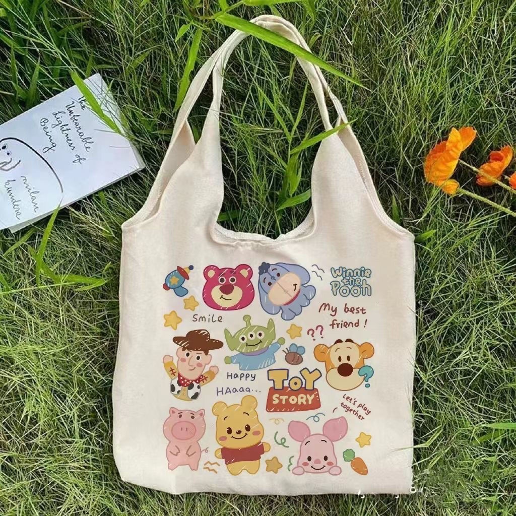 Disney Phim hoạt hình dễ thương túi vải túi cô gái túi học sinh túi xách túi vai túi mua sắm túi túi môi trường