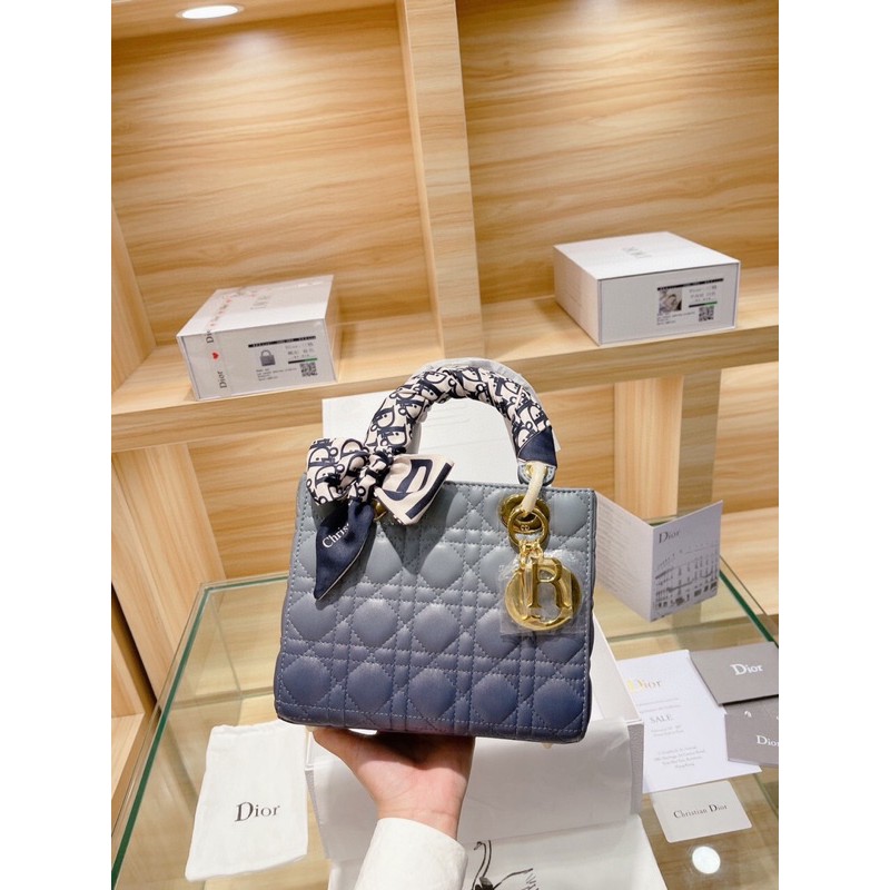 TÚI DIOR LADY DA MỀM 5 Ô  MÀU LOANG