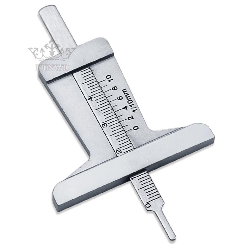 【FUNWD】Stainless Steel Car Tyre Tire Tread Depth Gauge Meter Ruler Caliper Measure-Tool