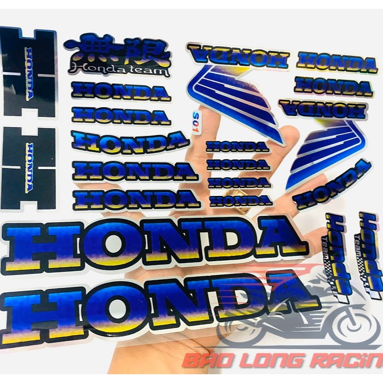 Tem Decal Crom Honda Cánh Chim 7 màu dán Sticker trang trí