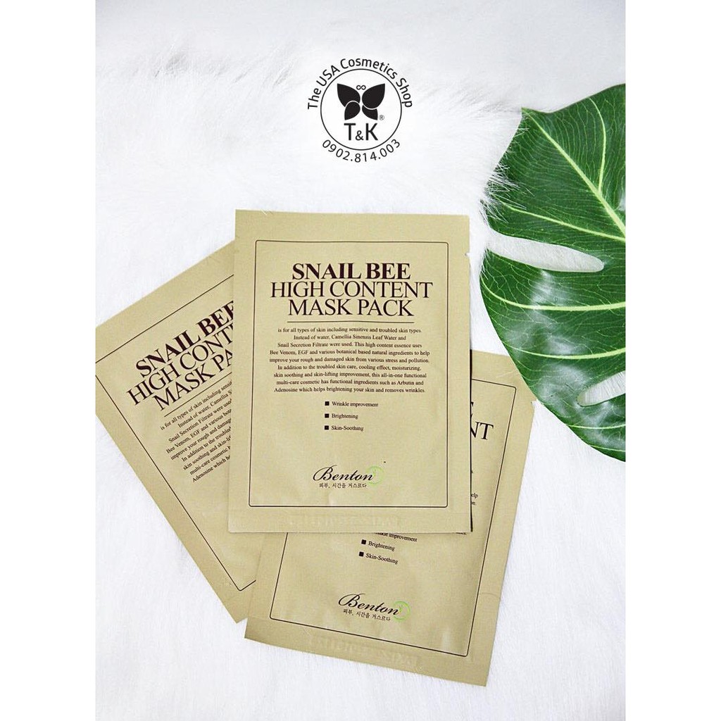 Mặt nạ Snail bee high content mask pack