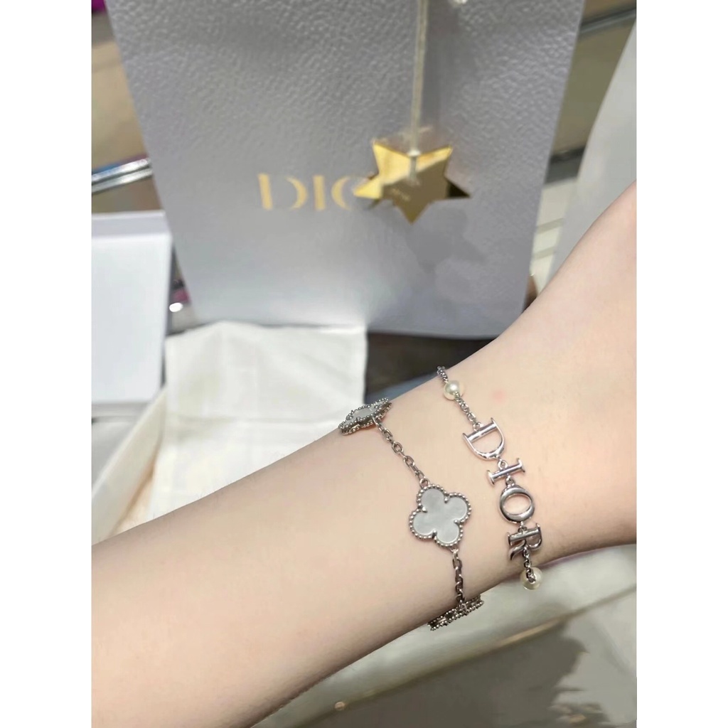 Vòng Tay Ngọc Trai Dior Thời Trang Mạ Bạc 925