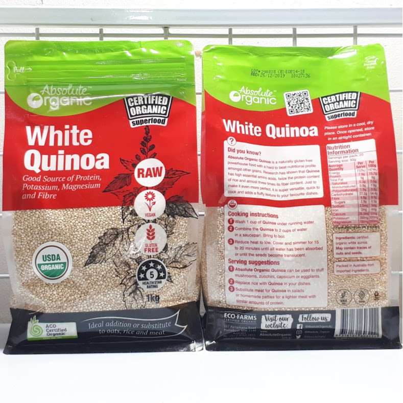 Hạt Diêm Mạch Organic White Quinoa (320k / bịch 1kg)