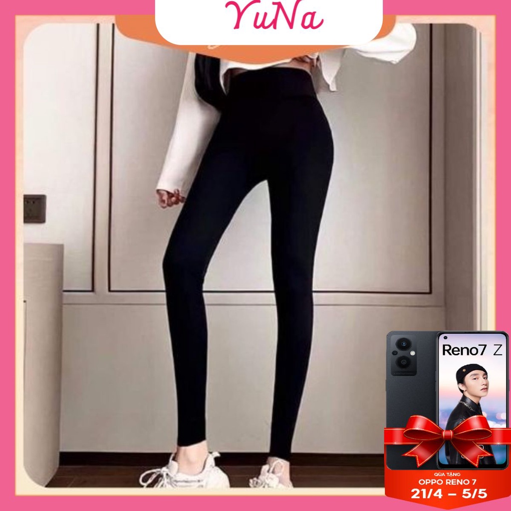 Quần legging nữ dáng dài cạp cao chống xoắn, phụ kiện thời trang nữ MAIKA