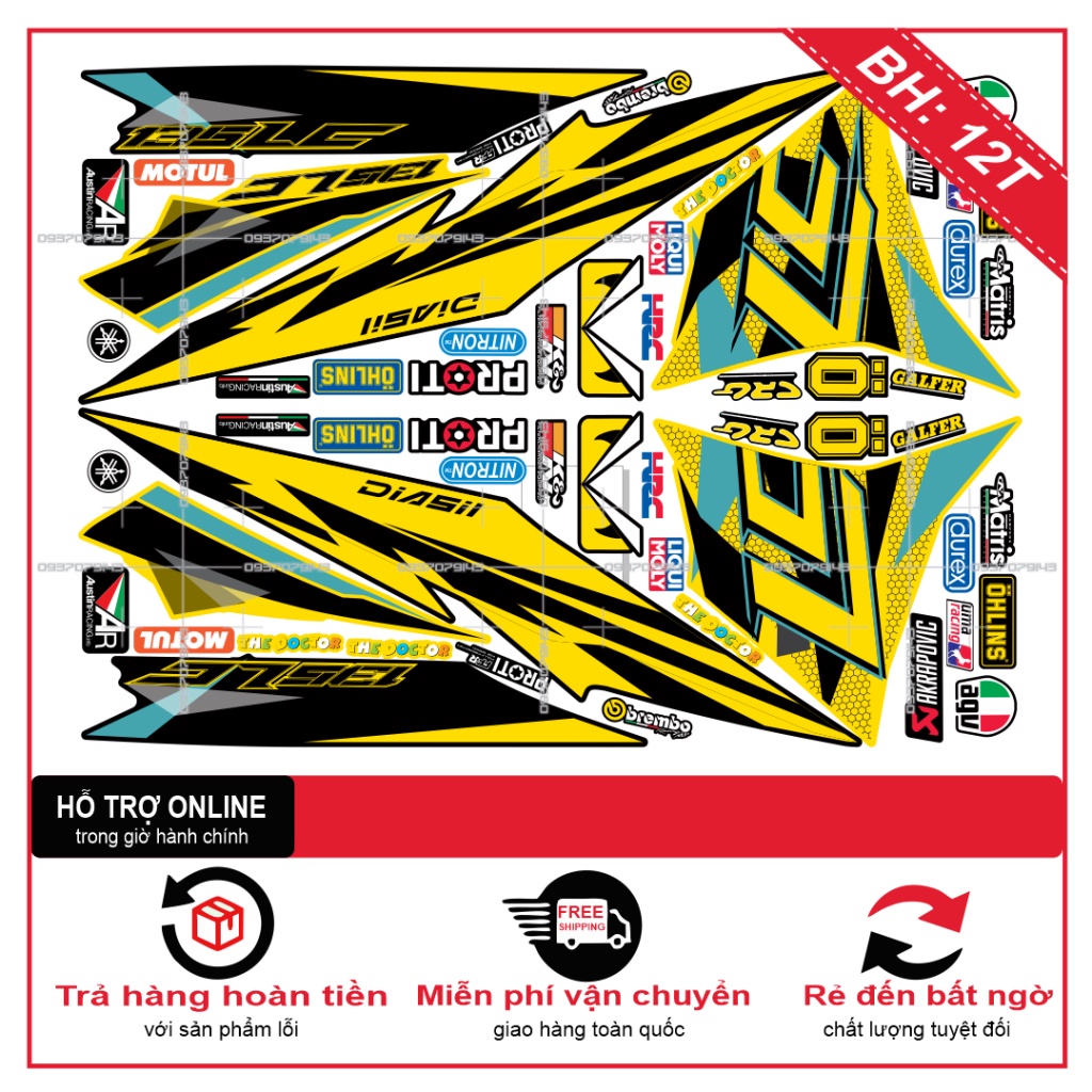 TEM RỜI EX 2011 LC TỔ ONG VÀNG ĐEN -- SHIN DECAL 2