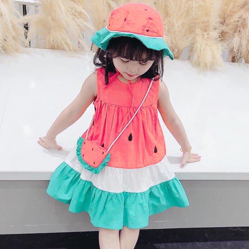 Váy bé gái dưa hấu 3 món