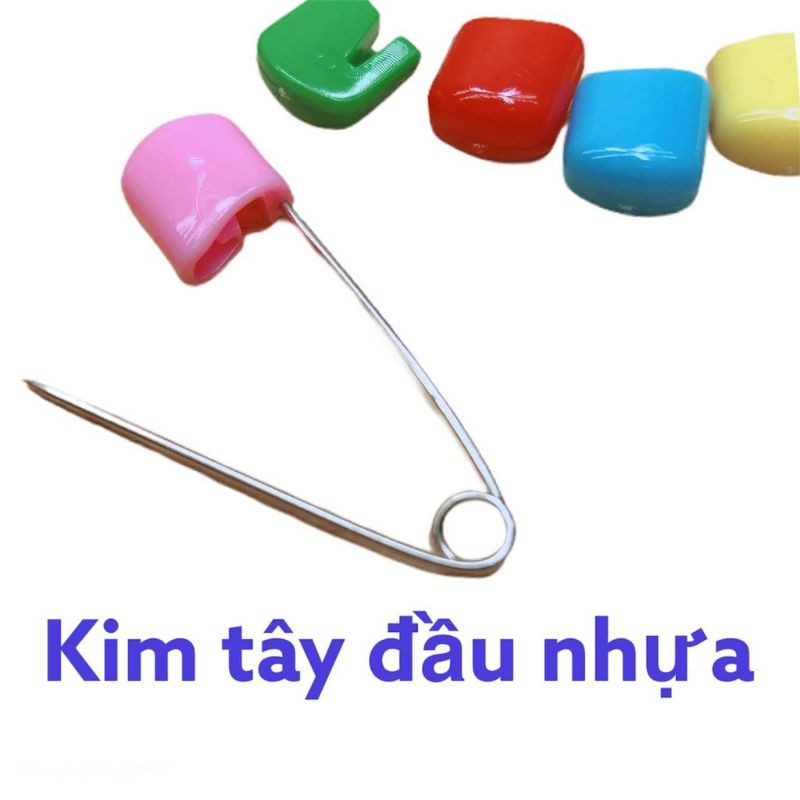 Combo 20 Kim tây đầu nhựa nhiều màu size lớn 5cm