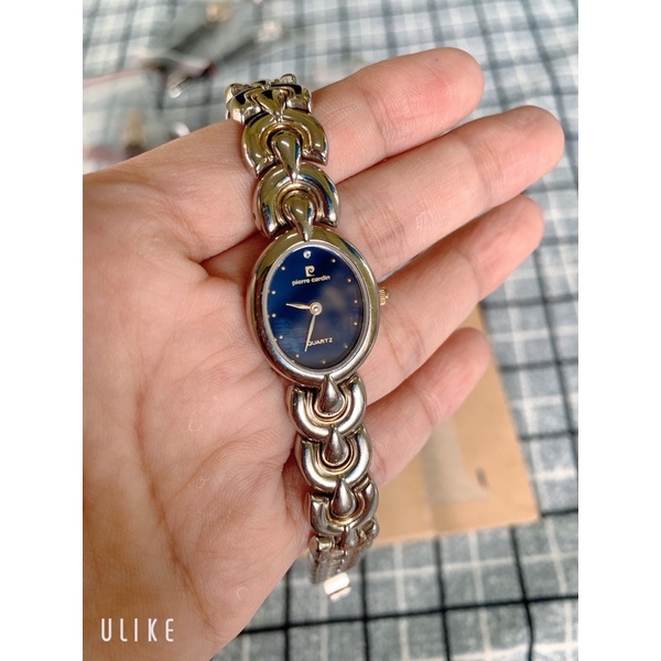 Đồng hồ si nữ hiệu Pierre Cardin mặt xanh dương