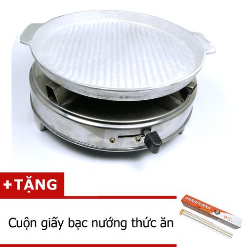 [video sp] Bộ Bếp cồn chảo Gang Nướng (tặng 1 cuộn giấy bạc)