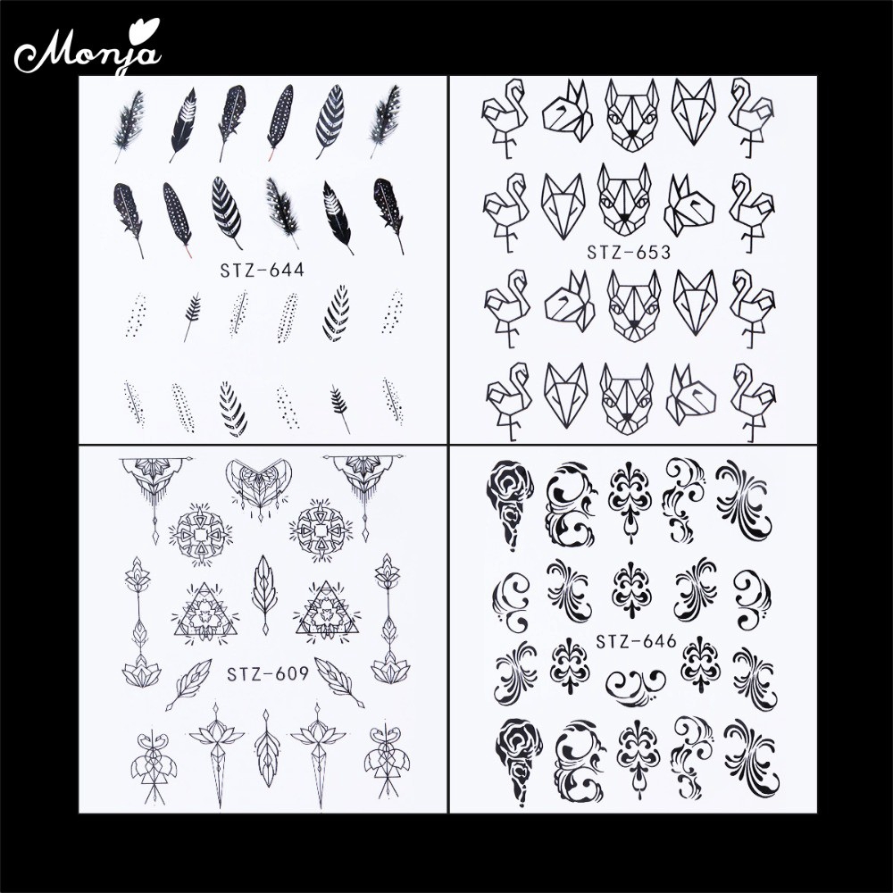 Bộ 24 miếng decal nước dán móng nghệ thuật DIY