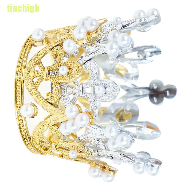 1 Vương Miện Pha Lê Và Trai Mini Trang Trí Bánh Kem