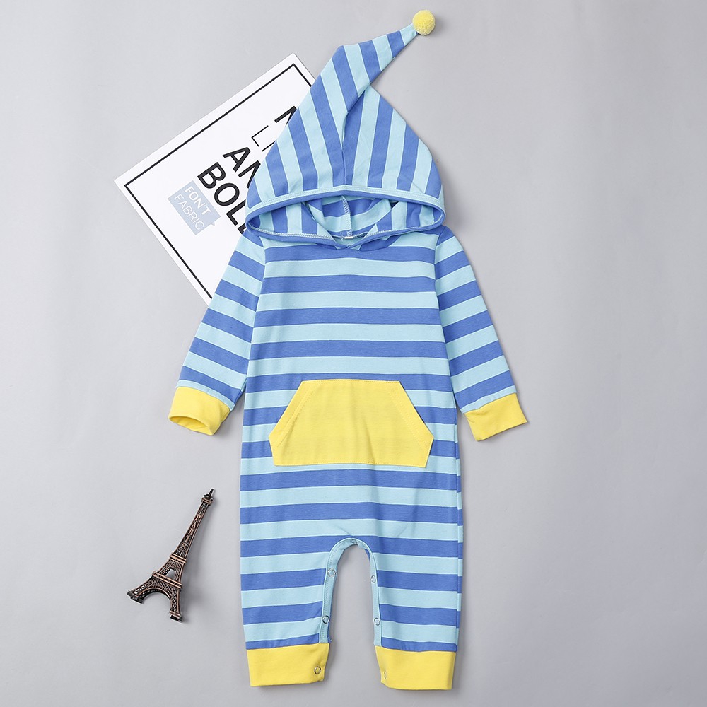 🧨 Yoyosow 🧨 Áo Liền Quần Họa Tiết Kẻ Sọc Thoải Mái Thời Trang Mùa Thu Cho Bé Trai 0-2 Tuổi | BigBuy360 - bigbuy360.vn