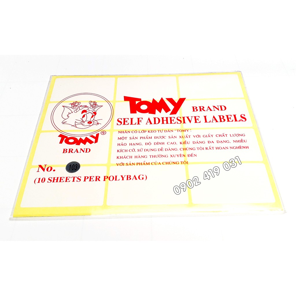 Tem Nhãn Dán Giấy Decal Tomy ( Khách Chọn size )