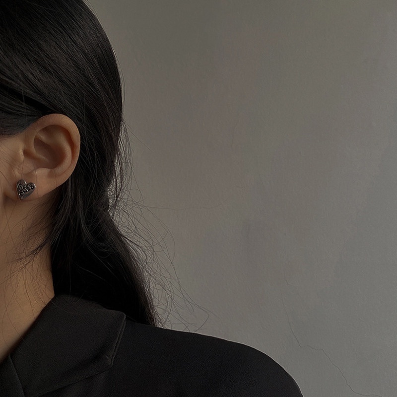 Bông Tai Mạ Bạc 925 Hình Trái Tim Nhỏ 191188Bông Tai Hình Trái Tim Phong Cách Retro Hàn Quốc