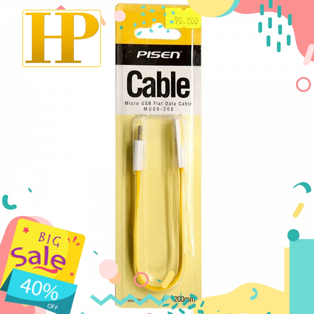 Cáp MicroUSB Pisen Flat 200mm