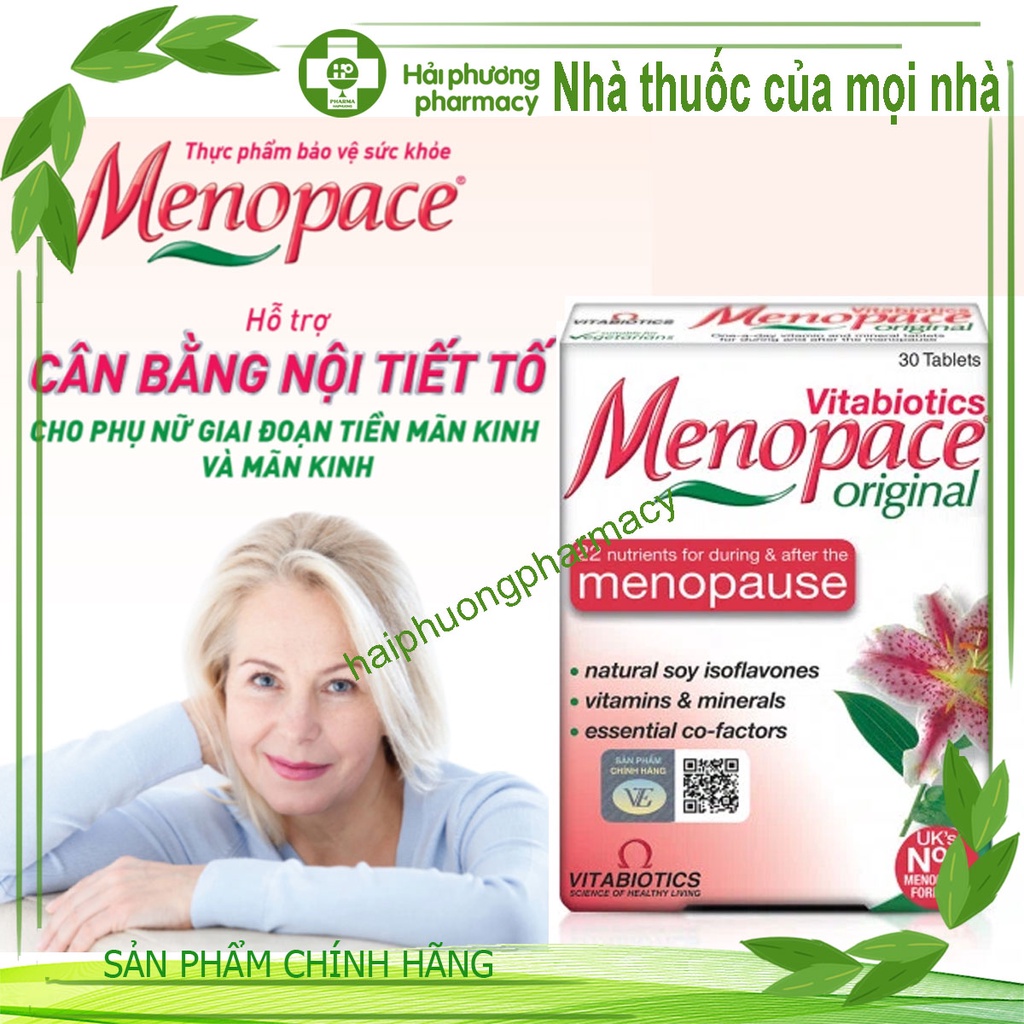 Viên uống tiền mãn kinh Vitabiotics Menopace Original- Hỗ trợ cân bằng nội tiết tố cho phụ nữ 30 viên
