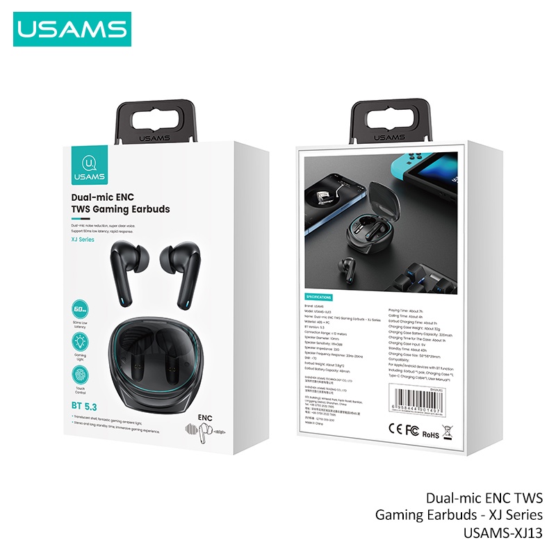 Usams Cặp Tai Nghe Gaming Không Dây Âm Thanh HiFi Sống Động Chất Lượng Cao