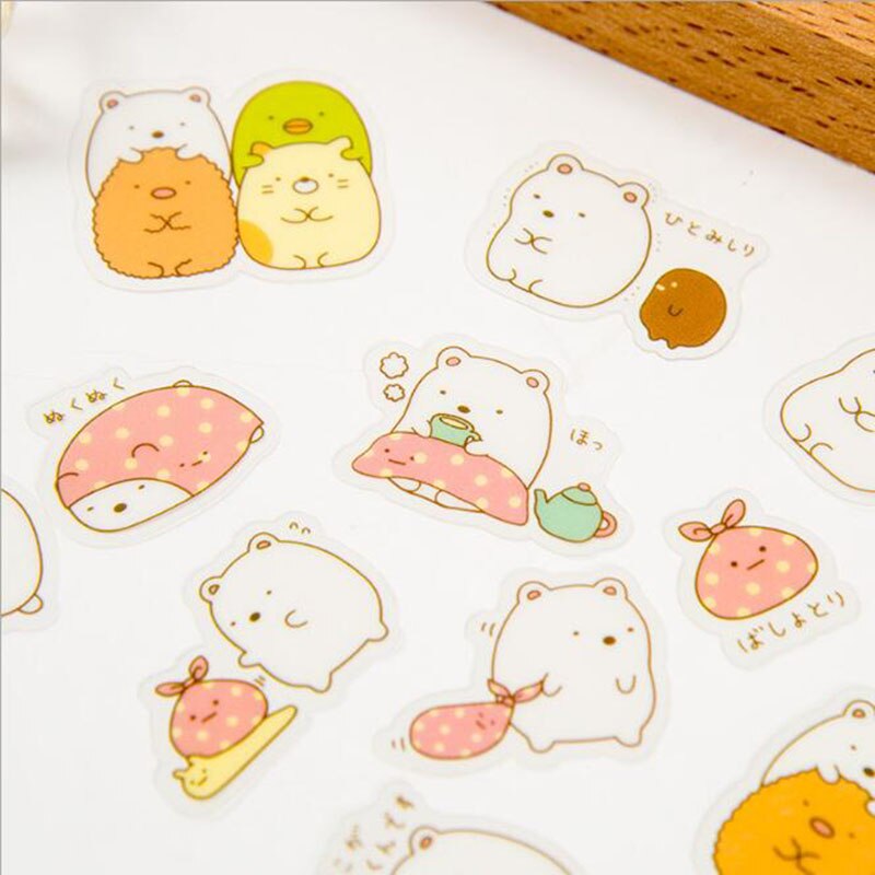 Bộ 50 miếng sticker trong suốt dán trang trí xinh xắn