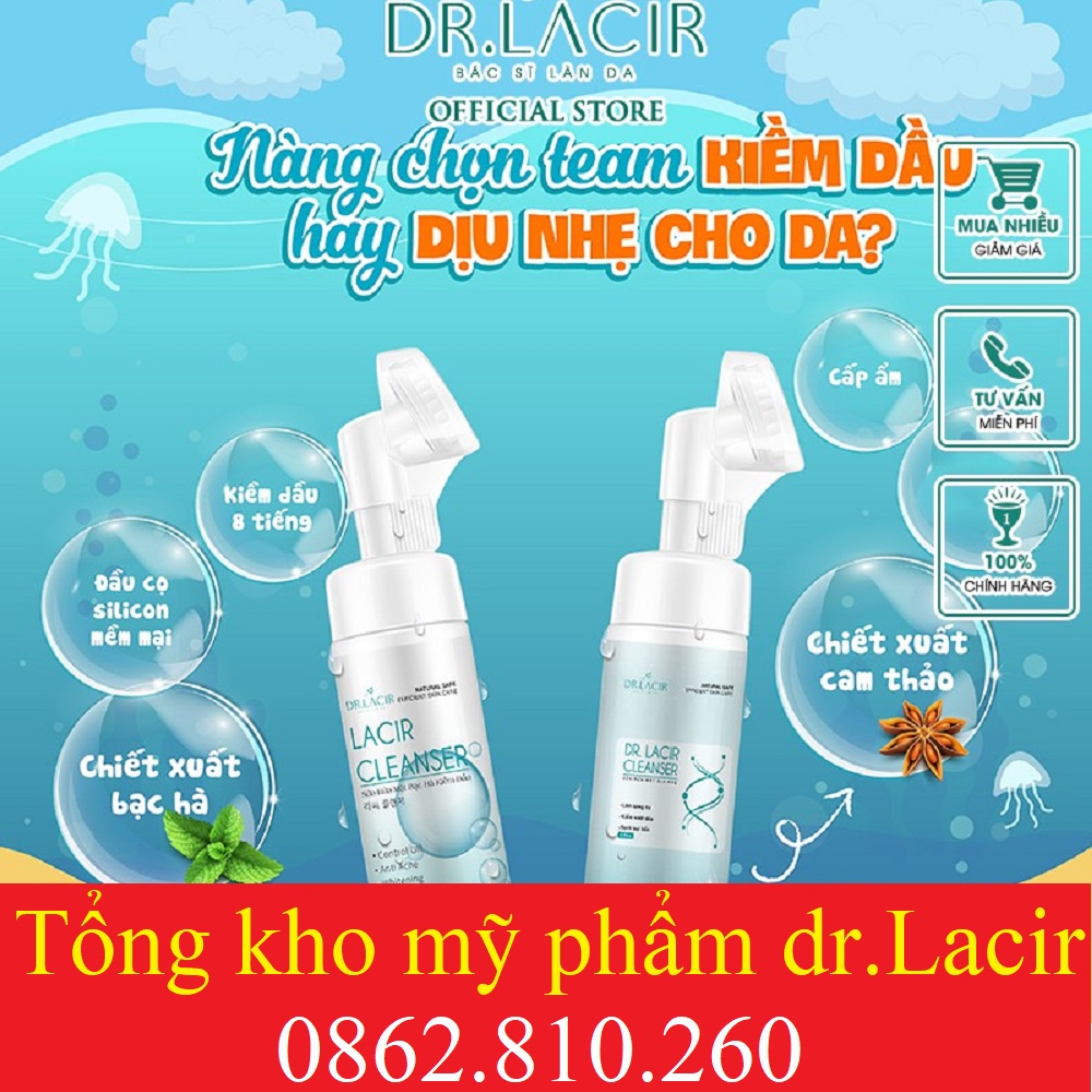 Bộ chăm sóc da ban ngày Dr.lacir 5 bước hoàn hảo loại bỏ bụi bẩn, cần bằng da, chống nắng
