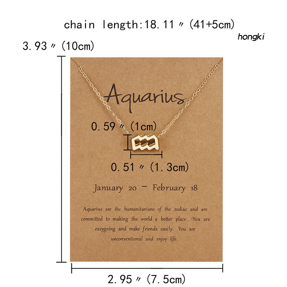 Vòng cổ mạ vàng thiết kế mặt dây hình biểu tượng 12 chòm sao thời trang xinh xắn cho nữ