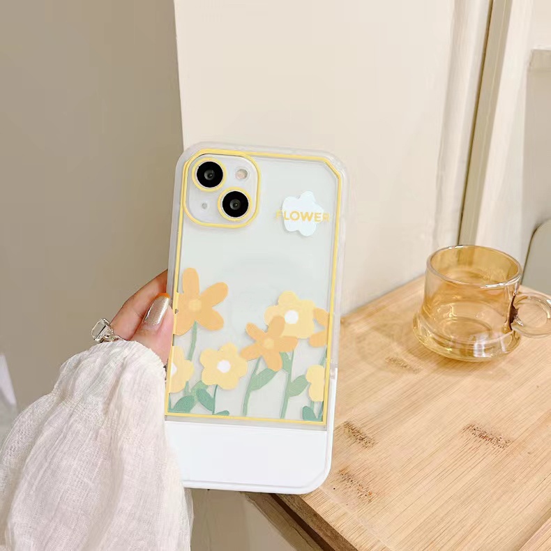 Ốp Điện Thoại Mềm Chống Sốc Có Giá Đỡ Hình Hoa Cho IPhone 11 13 12 Pro Max XS XR X 7 8 6 6S Plus SE 2020